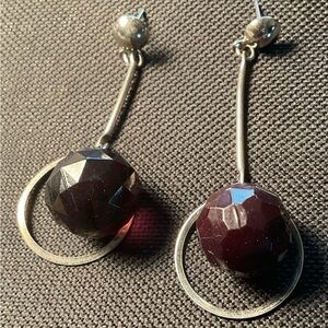 Chic Silver and Black Drop Earrings
